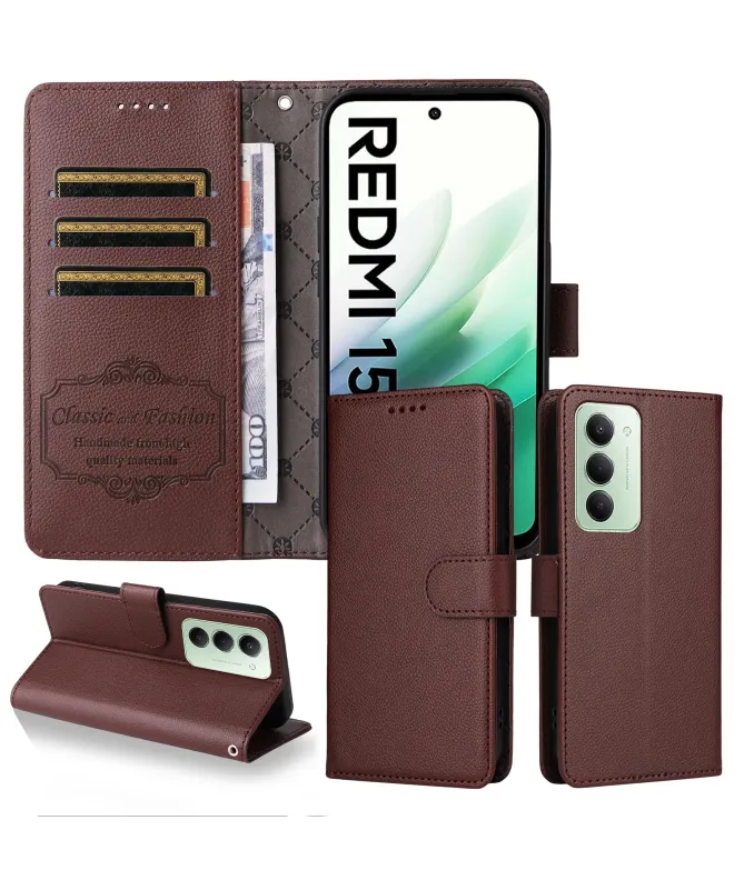 Housse Portefeuille Xiaomi Redmi 15 4G Anti-RFID