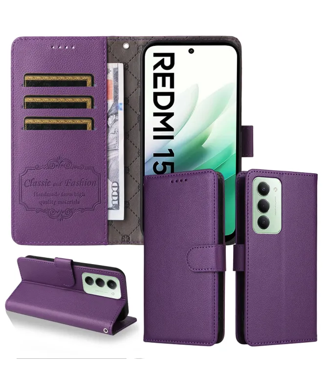 Housse Portefeuille Xiaomi Redmi 15 4G Anti-RFID