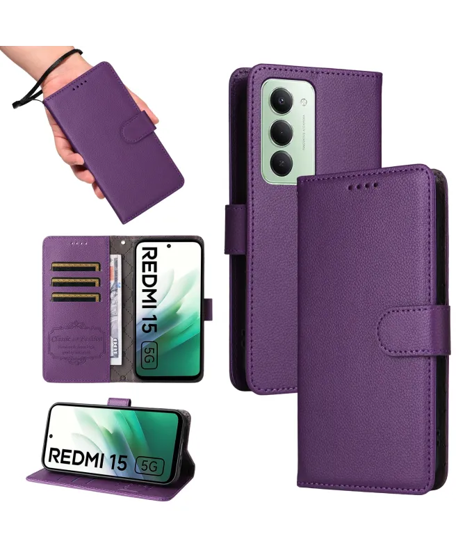Housse Portefeuille Xiaomi Redmi 15 4G Anti-RFID