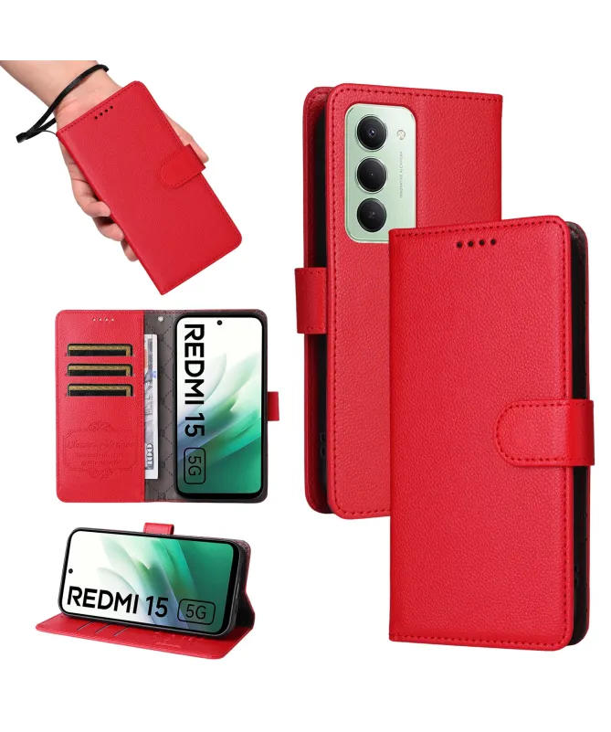 Housse Portefeuille Xiaomi Redmi 15 4G Anti-RFID