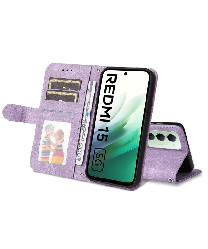 Housse Portefeuille Xiaomi Redmi 15 4G Style Rétro