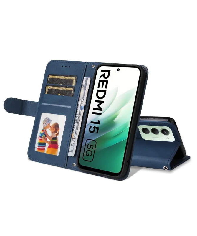 Housse Portefeuille Xiaomi Redmi 15 4G Style Rétro