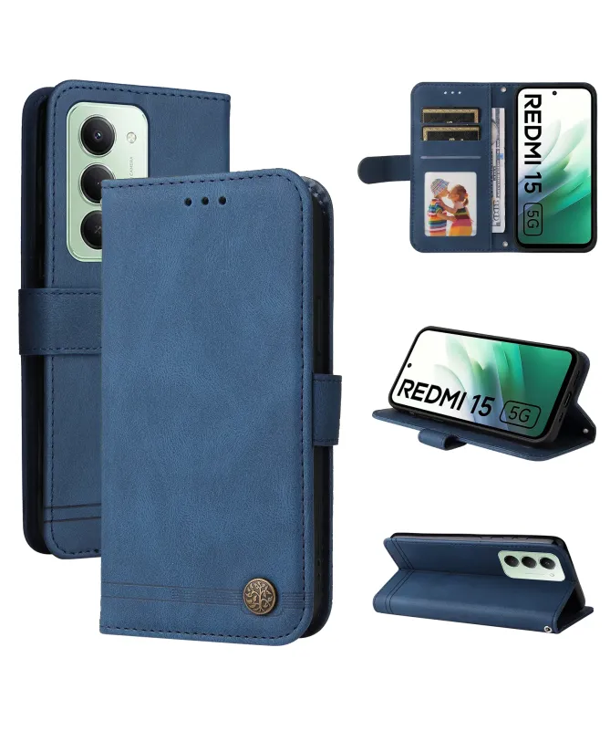 Housse Portefeuille Xiaomi Redmi 15 4G Style Rétro