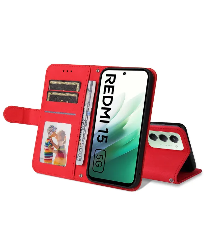 Housse Portefeuille Xiaomi Redmi 15 4G Style Rétro