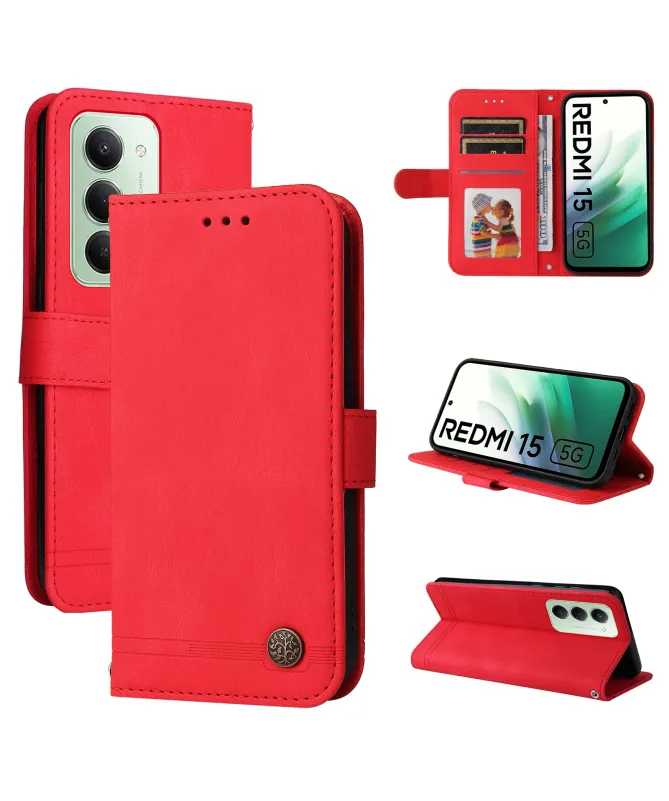 Housse Portefeuille Xiaomi Redmi 15 4G Style Rétro