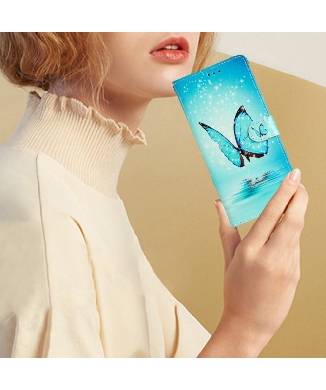 Housse Samsung Galaxy S25 FE Papillon Bleu