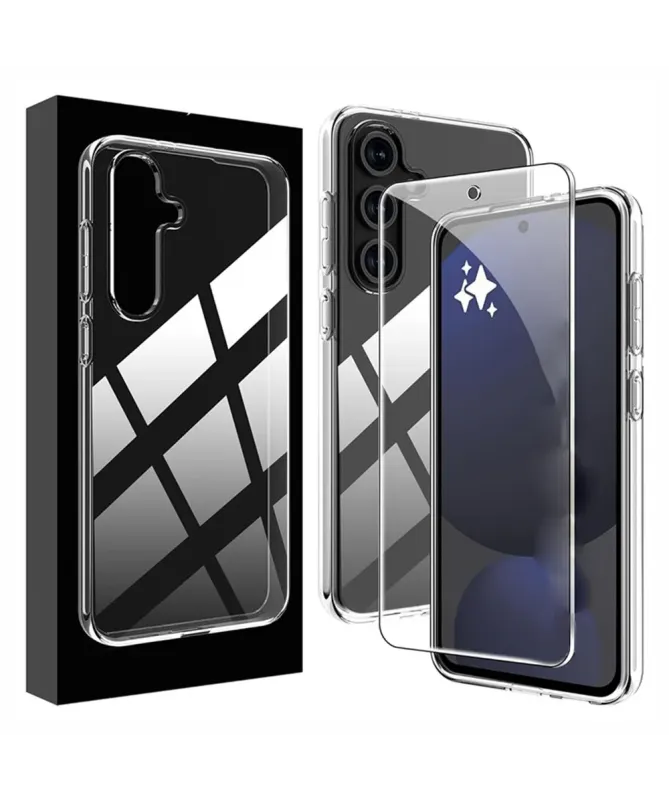 Pack Samsung Galaxy S25 FE Coque Transparente et Verre Trempé