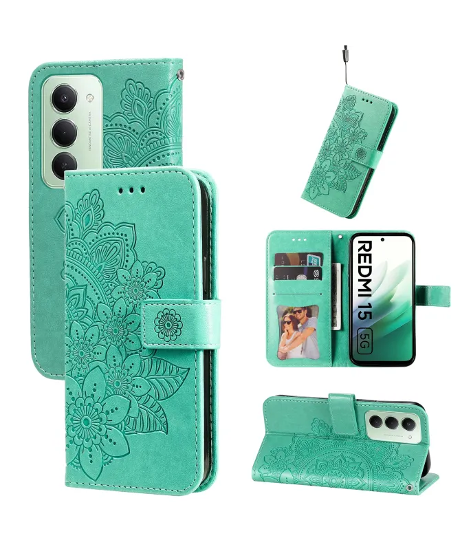 Housse Xiaomi Redmi 15 4G Portefeuille Motif Floral