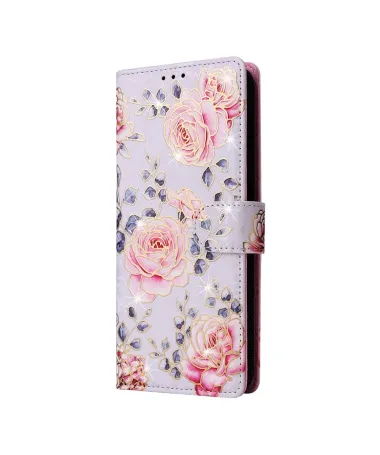 Housse Samsung Galaxy S25 FE à Roses aux Contours Dorés
