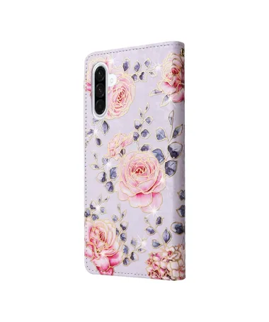 Housse Samsung Galaxy S25 FE à Roses aux Contours Dorés
