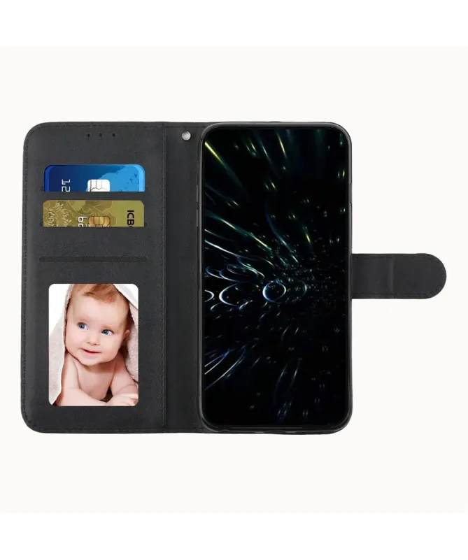 Housse Samsung Galaxy S25 FE Effet Cuir Lignes Gravées