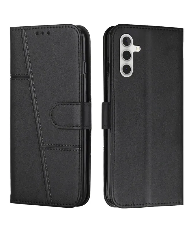 Housse Samsung Galaxy S25 FE Effet Cuir Lignes Gravées