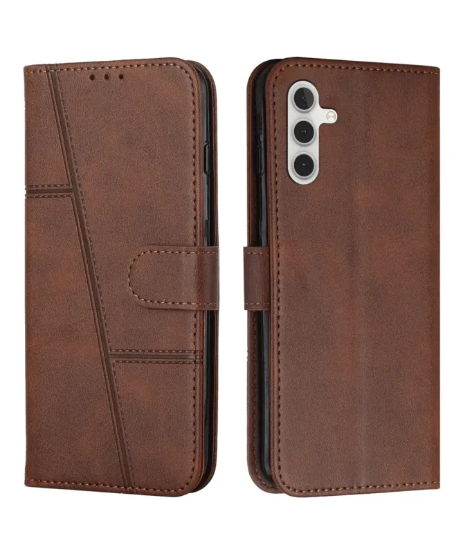 Housse Samsung Galaxy S25 FE Effet Cuir Lignes Gravées