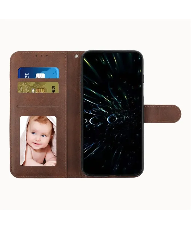 Housse Samsung Galaxy S25 FE Effet Cuir Lignes Gravées