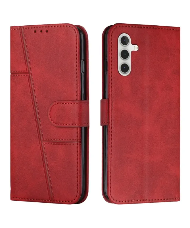 Housse Samsung Galaxy S25 FE Effet Cuir Lignes Gravées