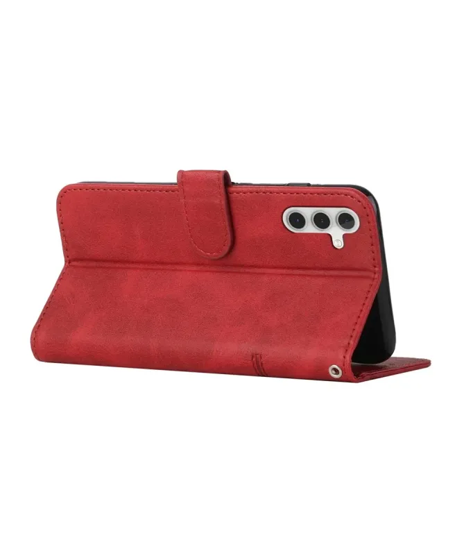 Housse Samsung Galaxy S25 FE Effet Cuir Lignes Gravées