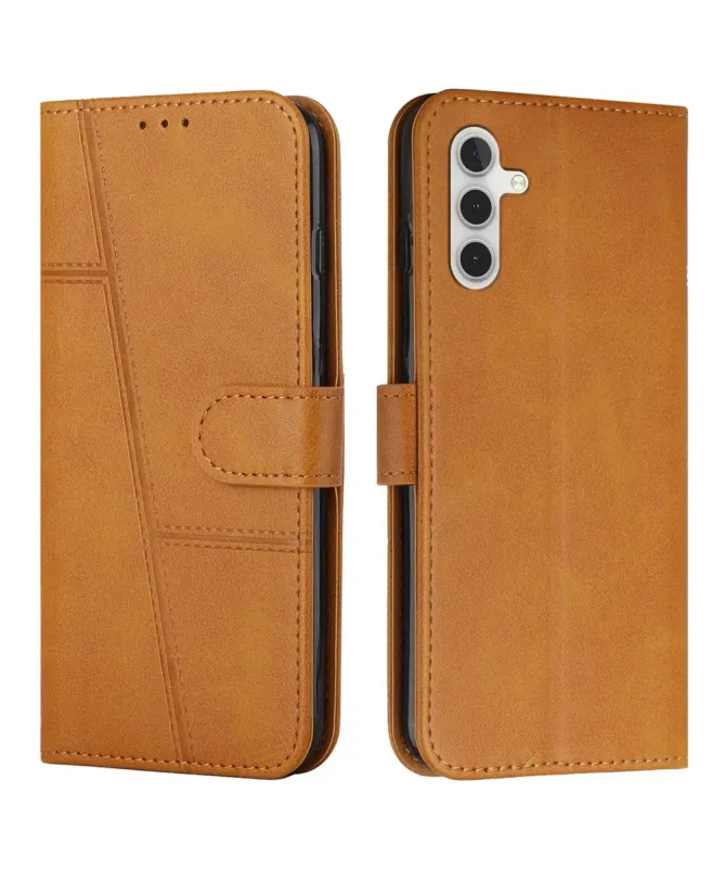 Housse Samsung Galaxy S25 FE Effet Cuir Lignes Gravées