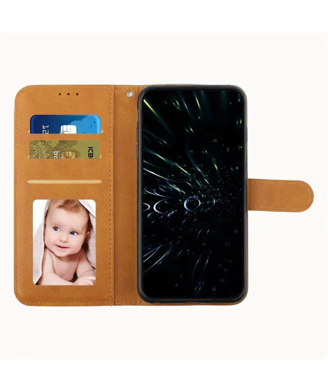 Housse Samsung Galaxy S25 FE Effet Cuir Lignes Gravées