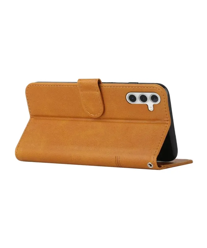 Housse Samsung Galaxy S25 FE Effet Cuir Lignes Gravées