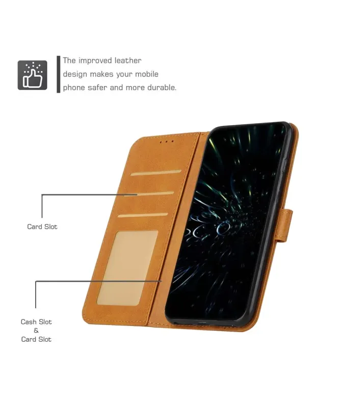 Housse Samsung Galaxy S25 FE Effet Cuir Lignes Gravées