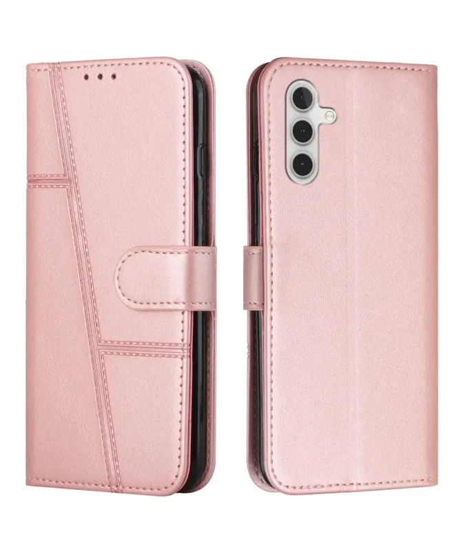 Housse Samsung Galaxy S25 FE Effet Cuir Lignes Gravées