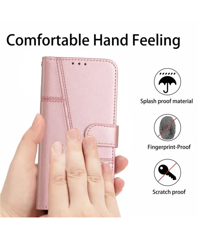 Housse Samsung Galaxy S25 FE Effet Cuir Lignes Gravées