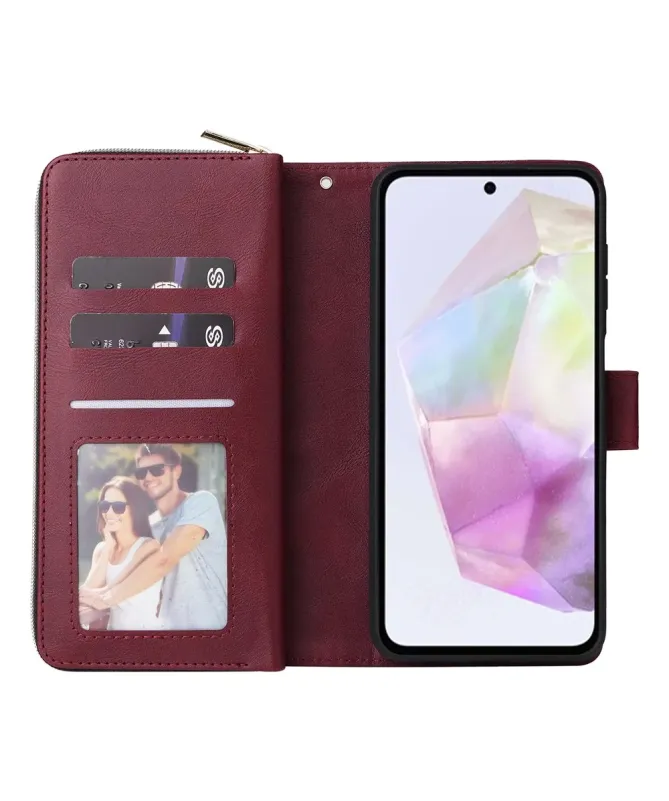 Housse Samsung Galaxy S25 FE Portefeuille Grande Capacité à Zip