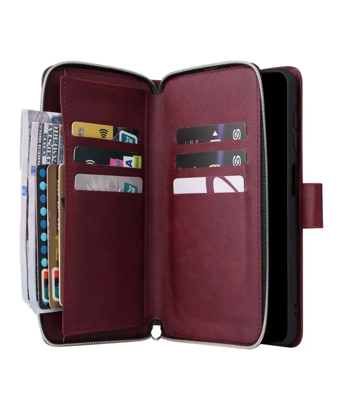 Housse Samsung Galaxy S25 FE Portefeuille Grande Capacité à Zip
