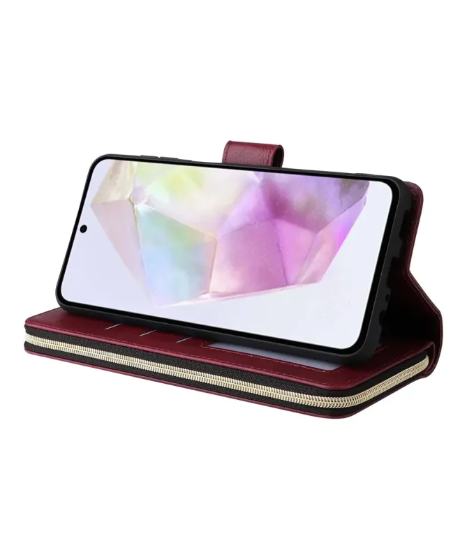 Housse Samsung Galaxy S25 FE Portefeuille Grande Capacité à Zip