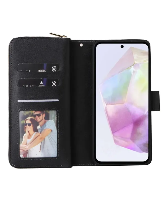 Housse Samsung Galaxy S25 FE Portefeuille Grande Capacité à Zip
