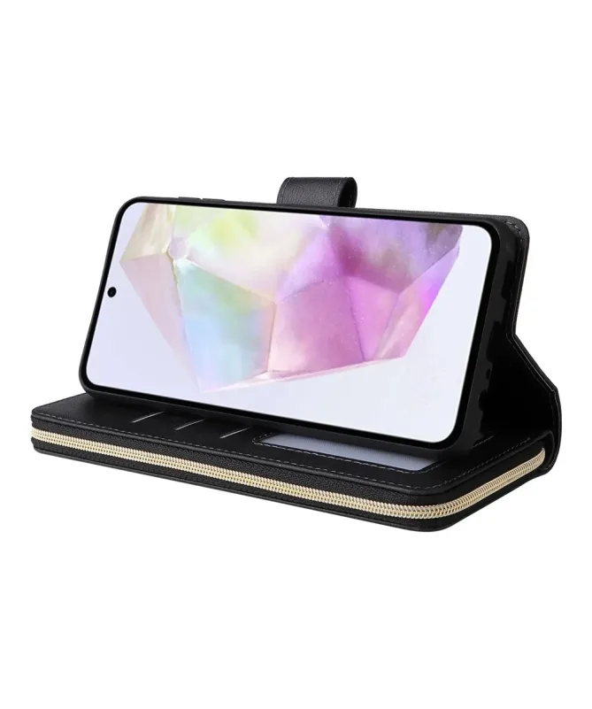 Housse Samsung Galaxy S25 FE Portefeuille Grande Capacité à Zip