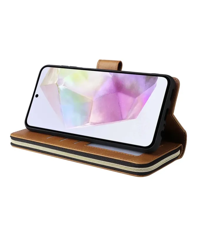 Housse Samsung Galaxy S25 FE Portefeuille Grande Capacité à Zip