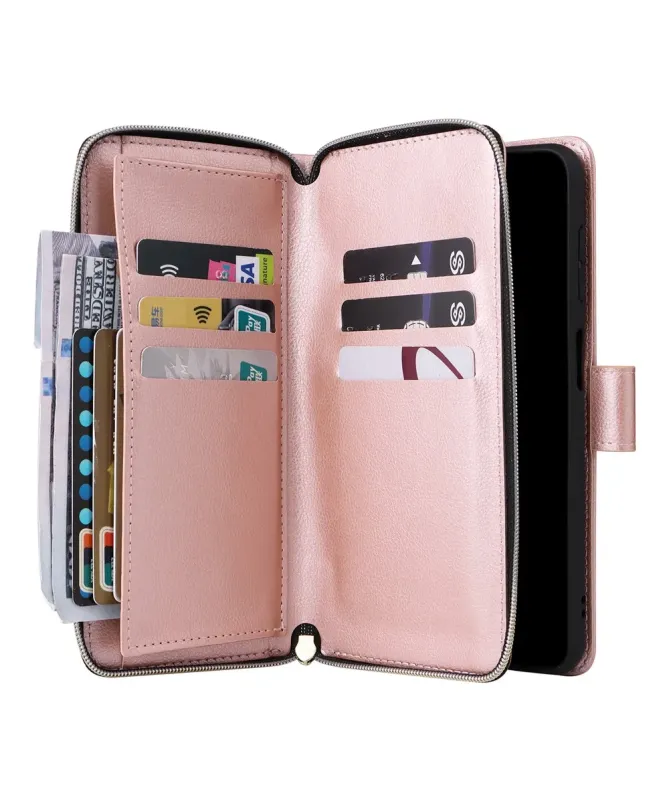 Housse Samsung Galaxy S25 FE Portefeuille Grande Capacité à Zip