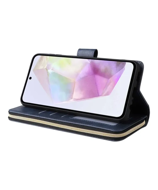 Housse Samsung Galaxy S25 FE Portefeuille Grande Capacité à Zip