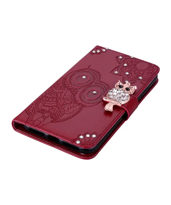 Housse Samsung Galaxy S25 FE Hibou en relief et Strass