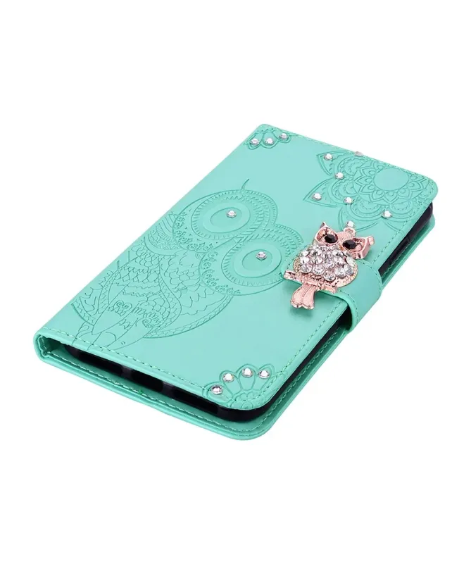 Housse Samsung Galaxy S25 FE Hibou en relief et Strass