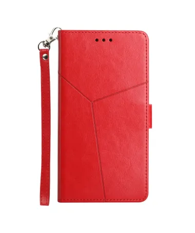 Housse Samsung Galaxy S25 FE effet cuir Y Lines à lanière