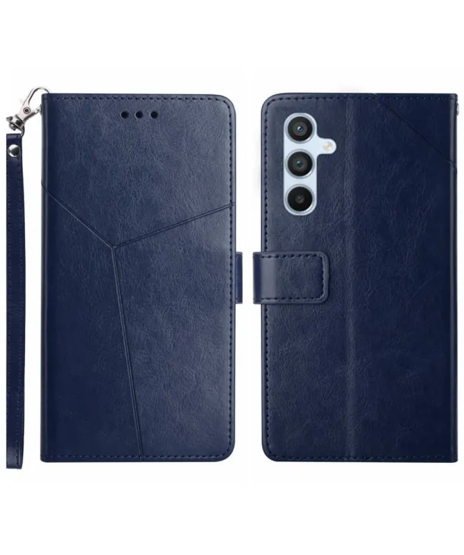 Housse Samsung Galaxy S25 FE effet cuir Y Lines à lanière