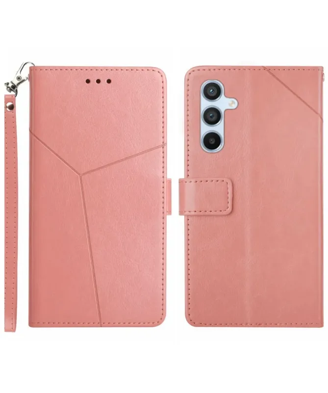 Housse Samsung Galaxy S25 FE effet cuir Y Lines à lanière
