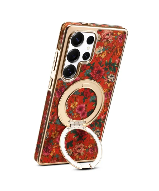 Coque Samsung Galaxy S25 Ultra Bouquet Écarlate avec Anneau-Support Do
