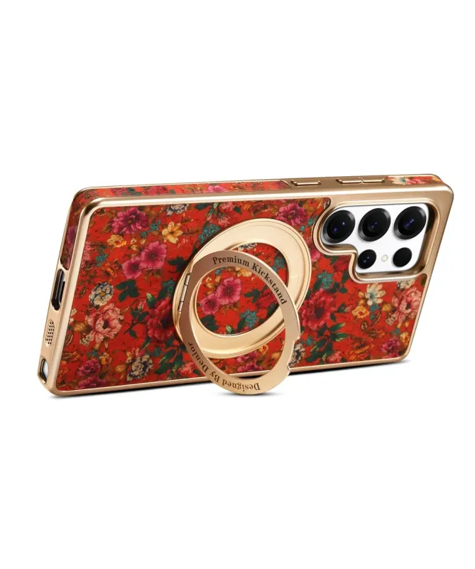 Coque Samsung Galaxy S25 Ultra Bouquet Écarlate avec Anneau-Support Do