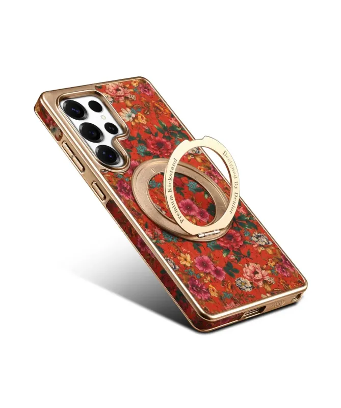 Coque Samsung Galaxy S25 Ultra Bouquet Écarlate avec Anneau-Support Do