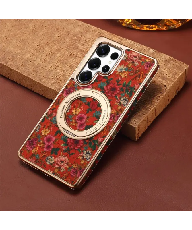 Coque Samsung Galaxy S25 Ultra Bouquet Écarlate avec Anneau-Support Do
