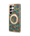 Coque Samsung Galaxy S25 Ultra Papillons avec Anneau-Support Doré