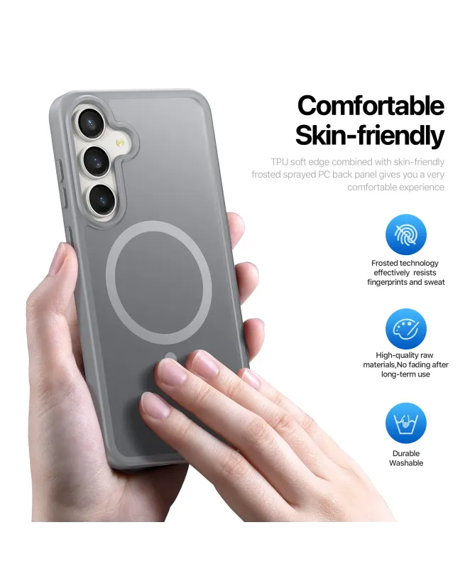 Coque Samsung Galaxy S25 FE à Finition Mate Magnétique | YIND Gris - photo 12