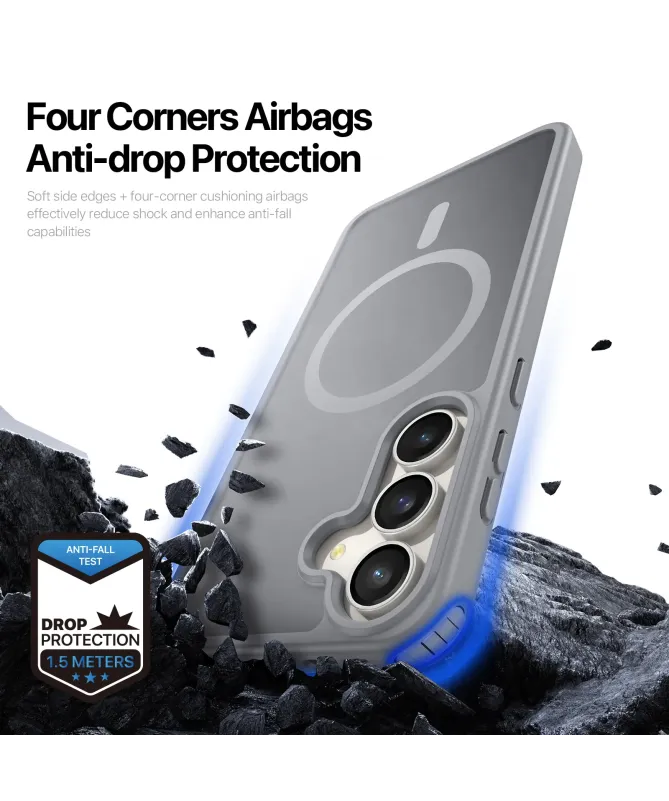 Coque Samsung Galaxy S25 FE à Finition Mate Magnétique | YIND Gris - photo 14