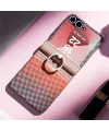 Coque Samsung Galaxy Z Flip 7 FE / 6 / 5 à Anneau et Motif Damier Colo