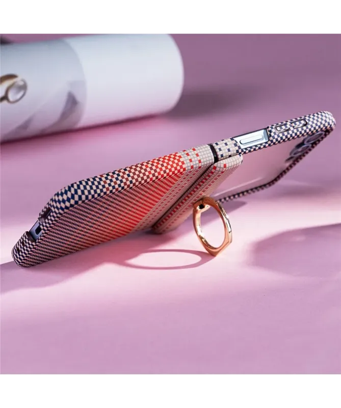 Coque Samsung Galaxy Z Flip 7 FE / 6 / 5 à Anneau et Motif Damier Colo