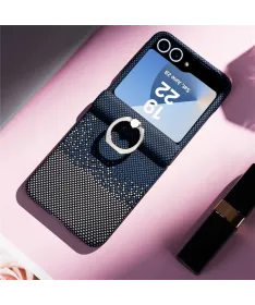 Coque Samsung Galaxy Z Flip 7 FE / 6 / 5 à Anneau et Motif Pixels