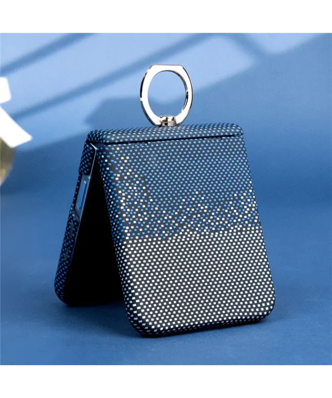 Coque Samsung Galaxy Z Flip 7 FE / 6 / 5 à Anneau et Motif Pixels